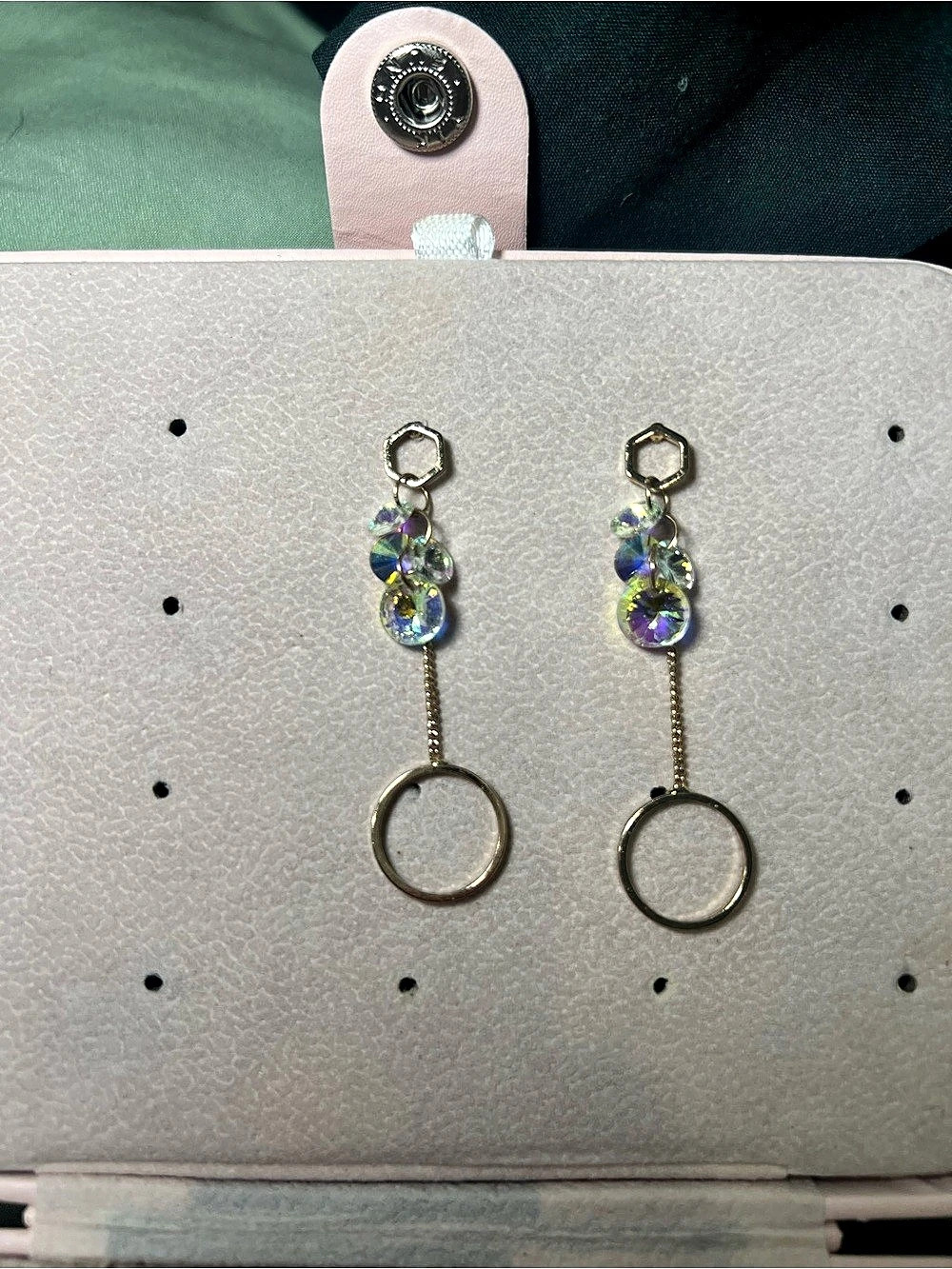 Gold-Tone Crystal Drop Earrings